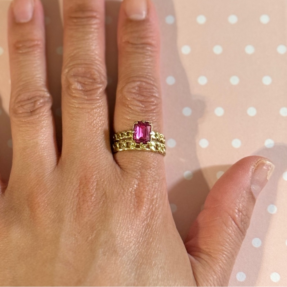 Pink mauve fashion ring set